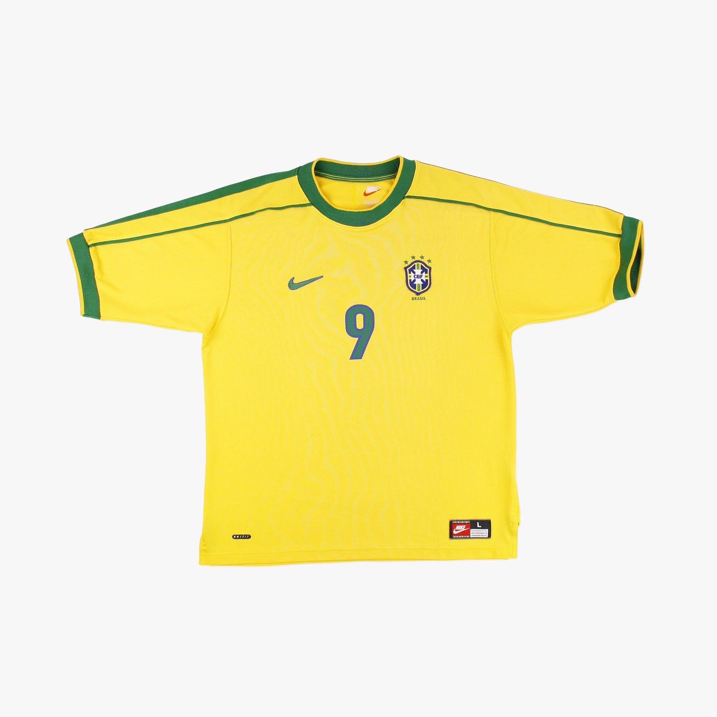 Brazil 98/00 • Home Shirt • L • Ronaldo #9