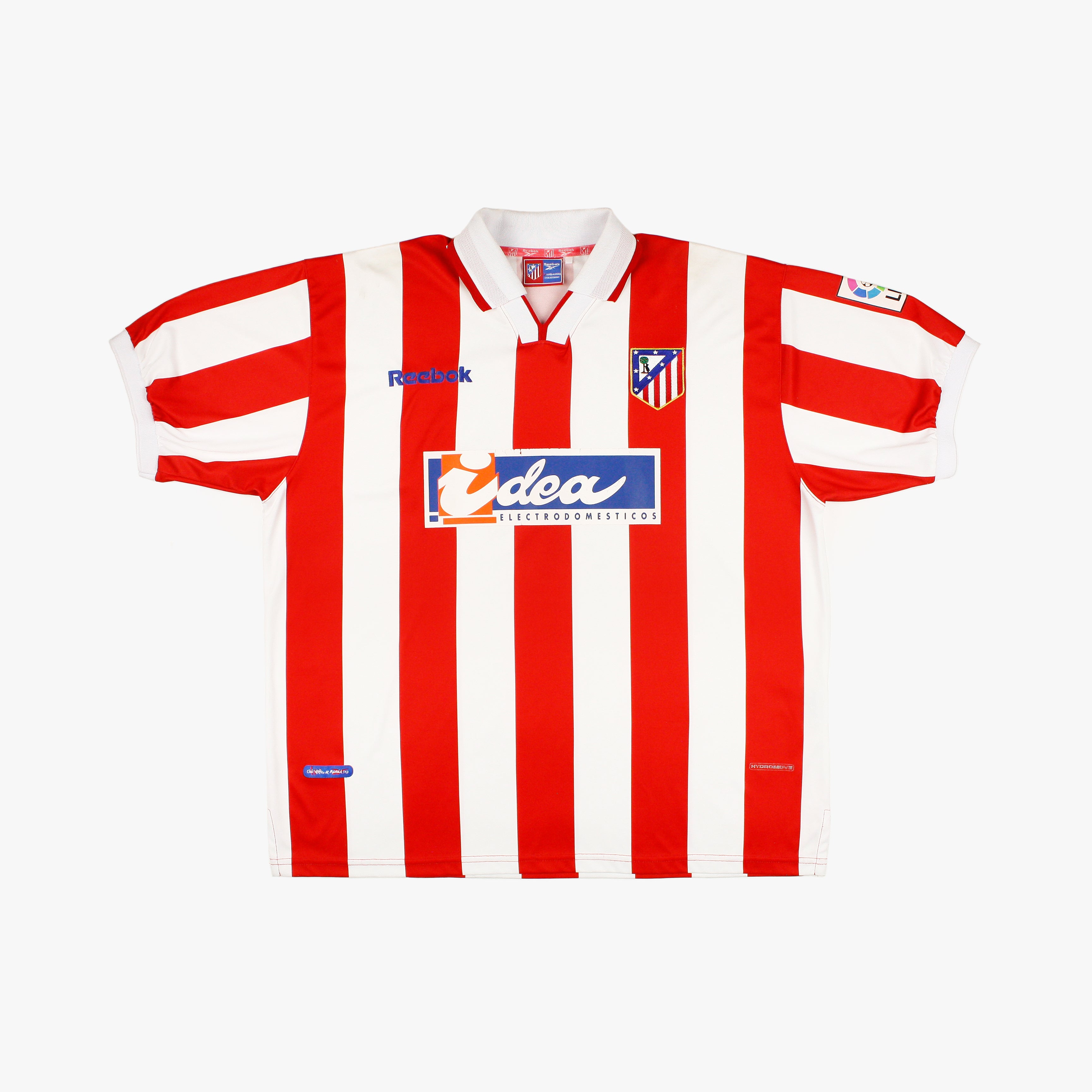 希少　90S VINTAGE 98-00 Atlético Madrid Atlético Madrid 98/99 • Home Shirt • L – Real Vintage Football