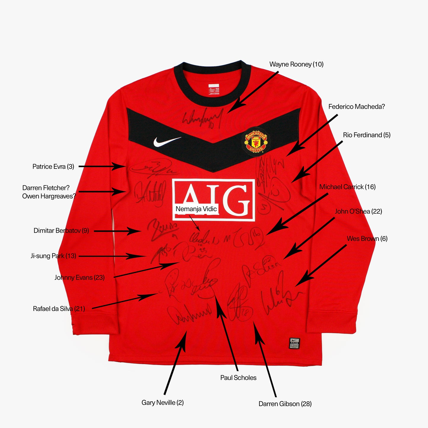 Manchester United 09/10 • Home shirt *Signed & Player Issue* • XL