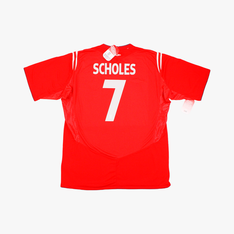 Inglaterra 04/06 • Camiseta Visitante *Nueva con Etiquetas* • XL • Scholes #7
