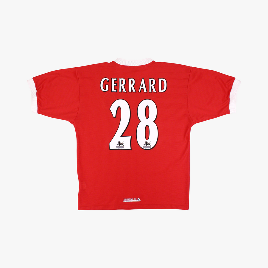 Liverpool 99/00 • Camiseta Local • L • Gerrard #28