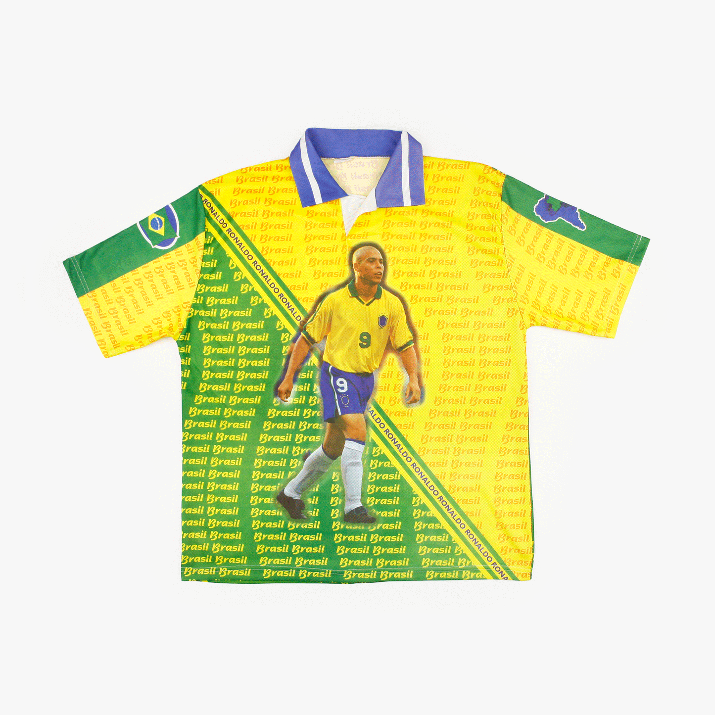 Brasil 90s • Camiseta Bootleg • XL (L) • Ronaldo #9